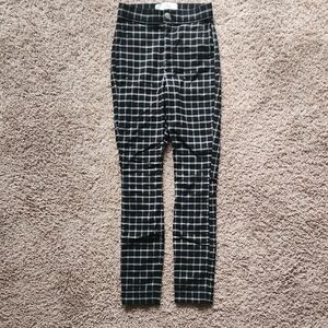 Hollister Black and White Windowpane Plaid Pants